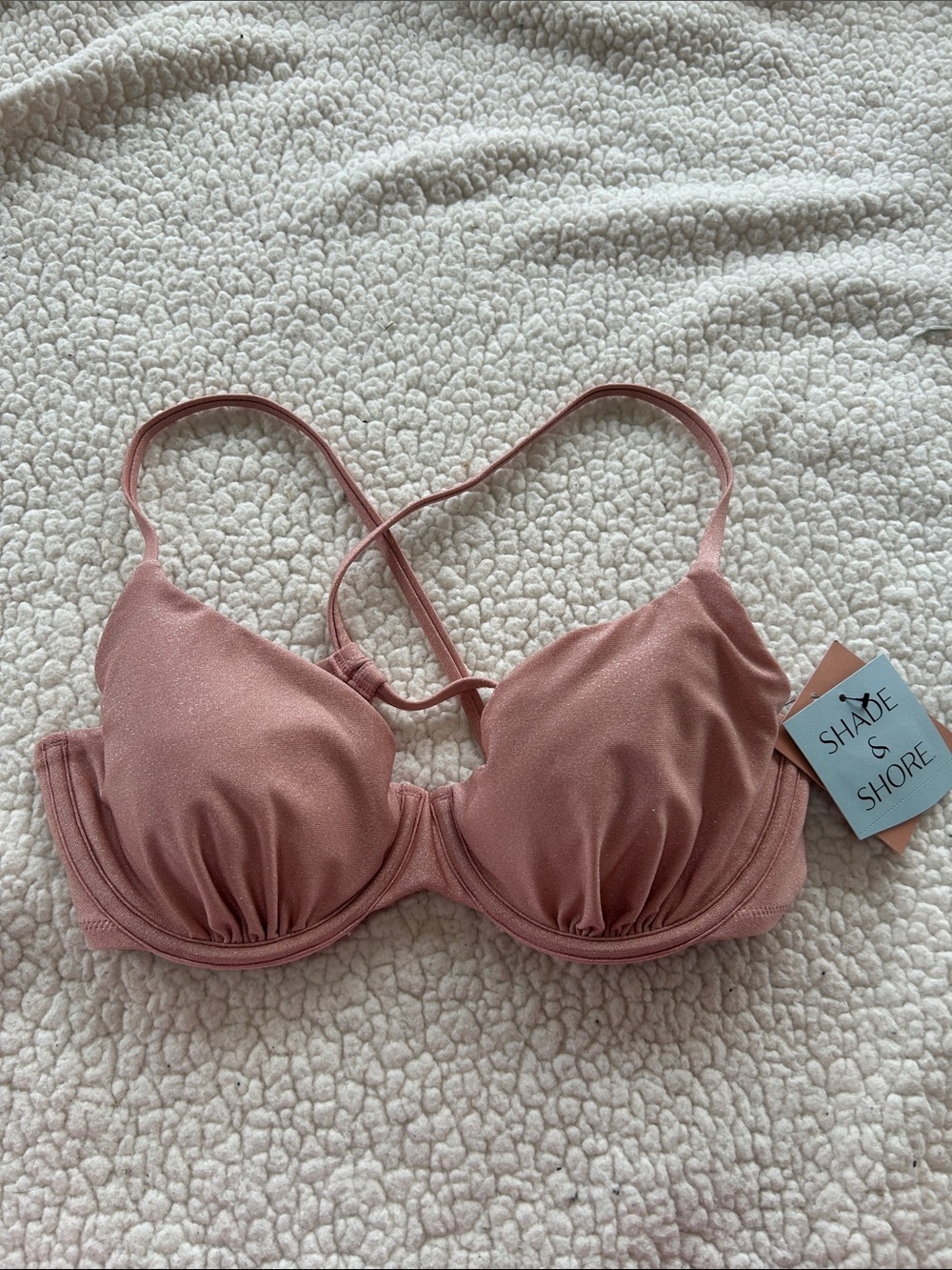 Shade & Shore Dusty Rose Underwire Bikini Top